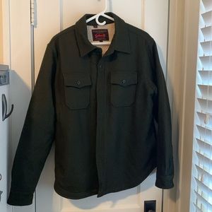 Schott NYC Wool Blend Faux Sherpa Lined CPO Shirt